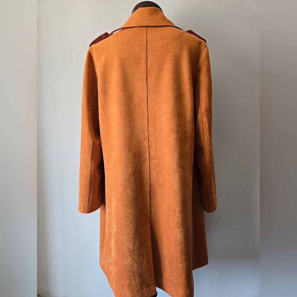 Bagatelle Burnt Orange Soft Faux Suede Ooen Front Jacket. Size M - Picture 6 of 14